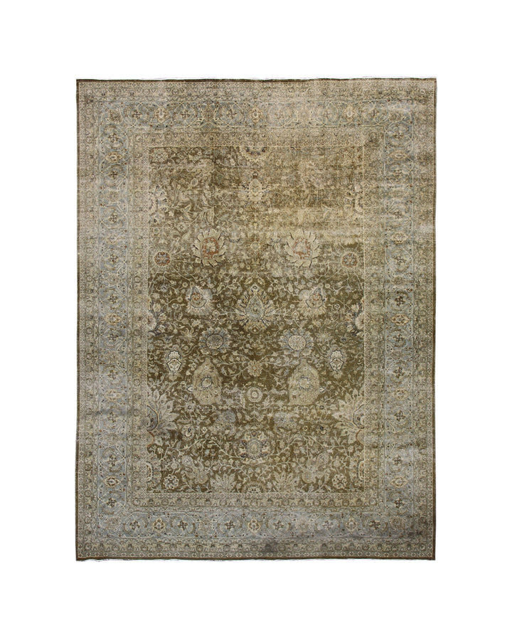 7' x 9' Vintage Persian Tabriz Rug | Hand-Knotted Wool Area Rug