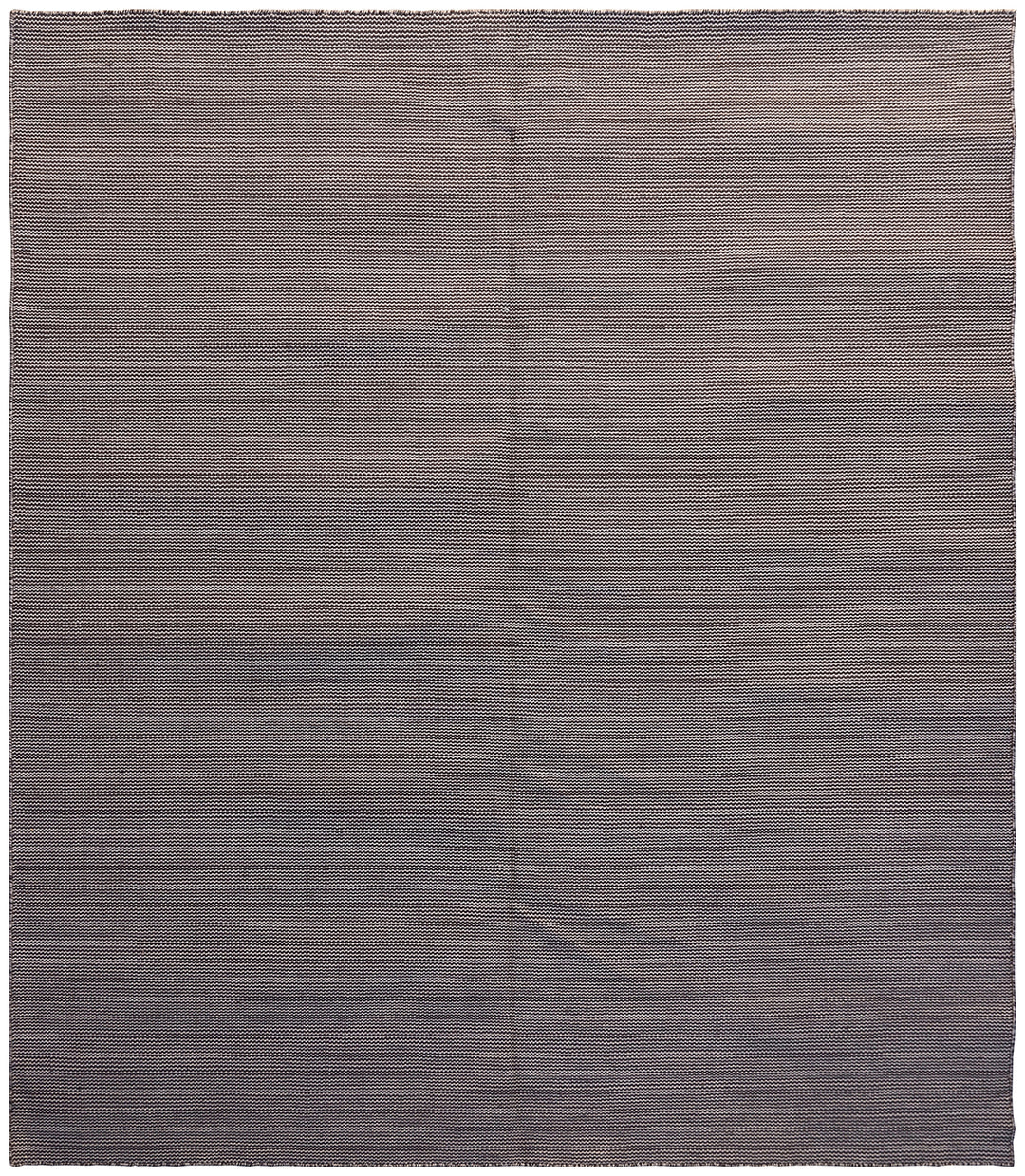 A flatweave rug with a solid gray color and a visible textile structure.