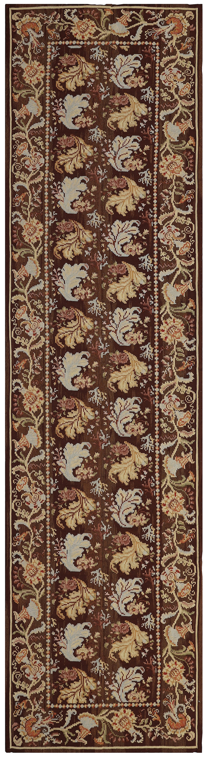 4'x16' Wide and Long Brown Bessarabian Kilim Runner