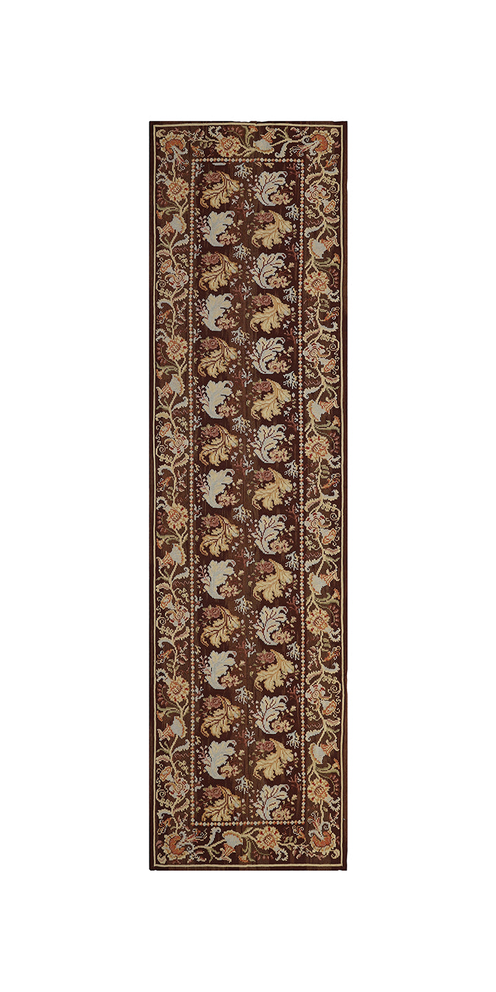 4'x16' Wide and Long Brown Bessarabian Kilim Runner