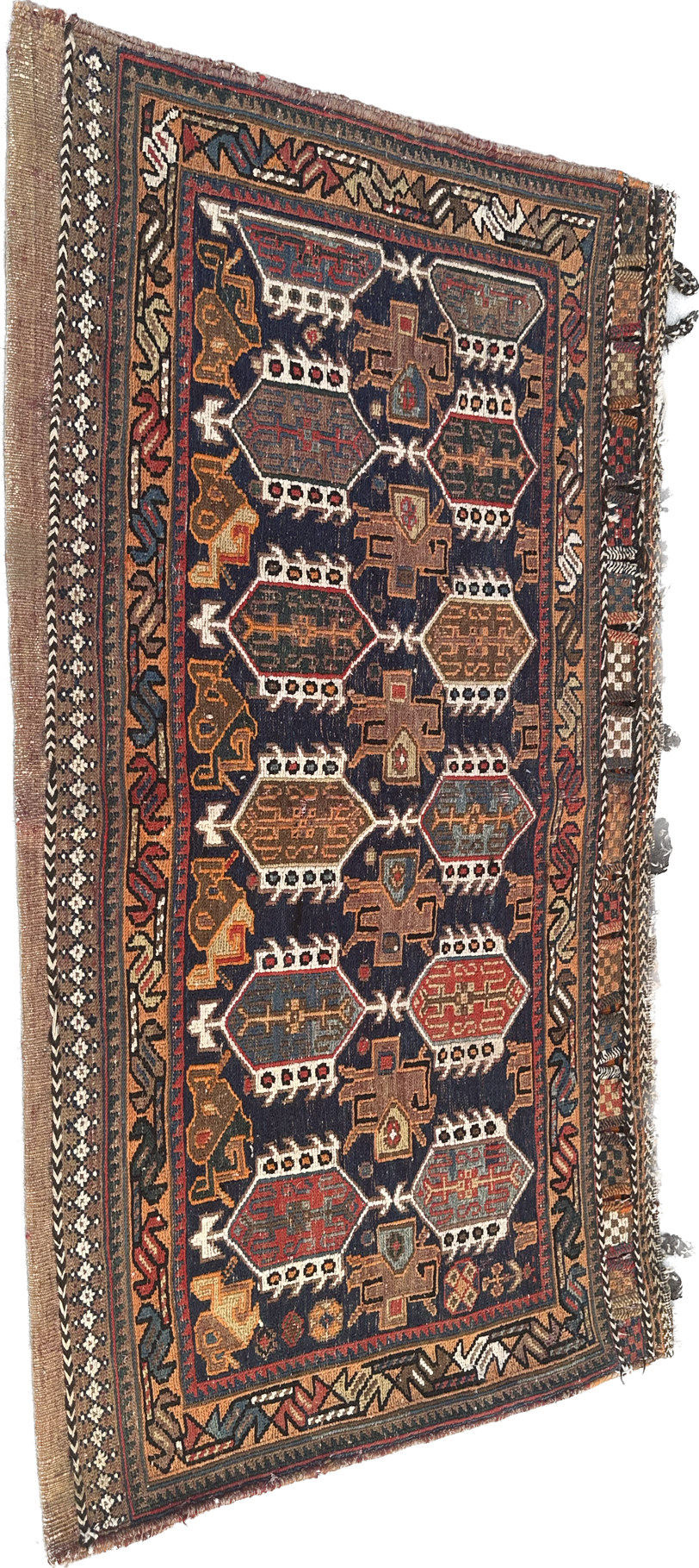 3’x5’ Vintage Persian Afshar Bag Face Decorative Rug