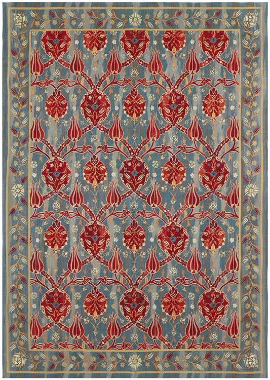 6x9 Ottoman Design Aubusson Flatweave Ottoman Design Hand Woven Ariana Kilim