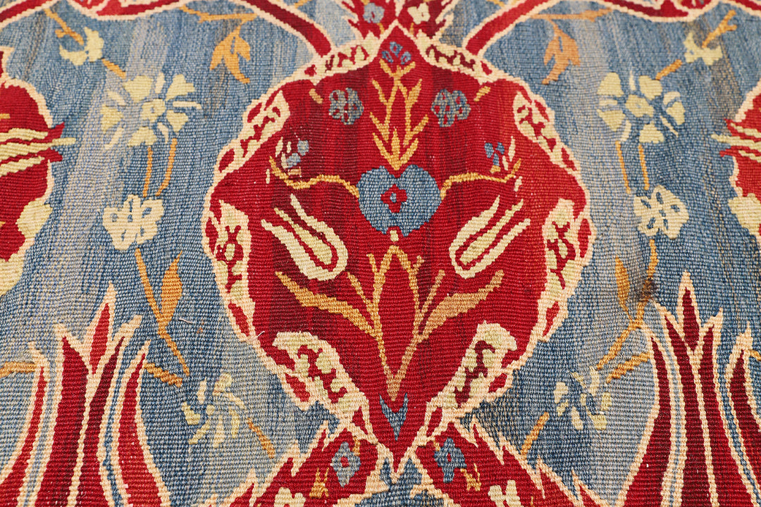 10x14 Blue Red Ottoman Design Ariana Kilim Collection