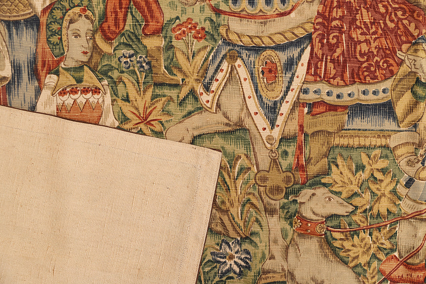 4'x5' Late 19th Century European Block-Painted Tapestry | Fine Wall Hanging