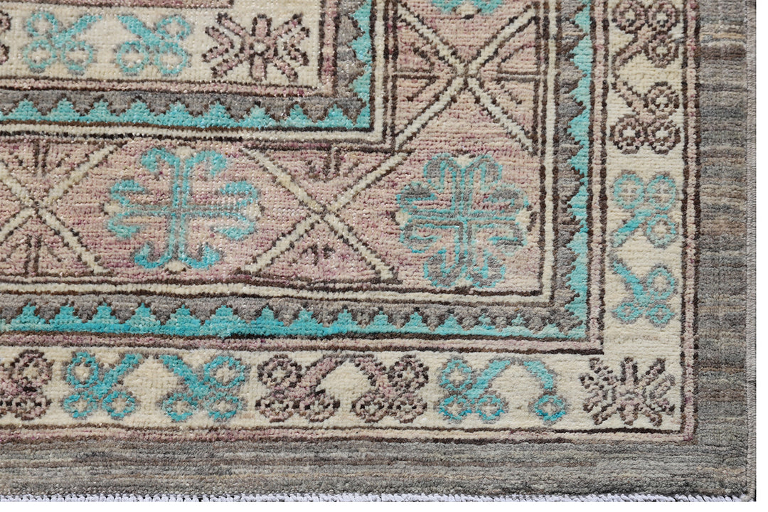8'x10' Afghan Hand-Knotted Transitional Rug | Elephant Foot Design