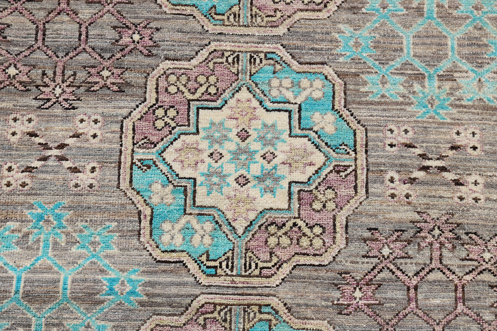 8'x10' Afghan Hand-Knotted Transitional Rug | Elephant Foot Design