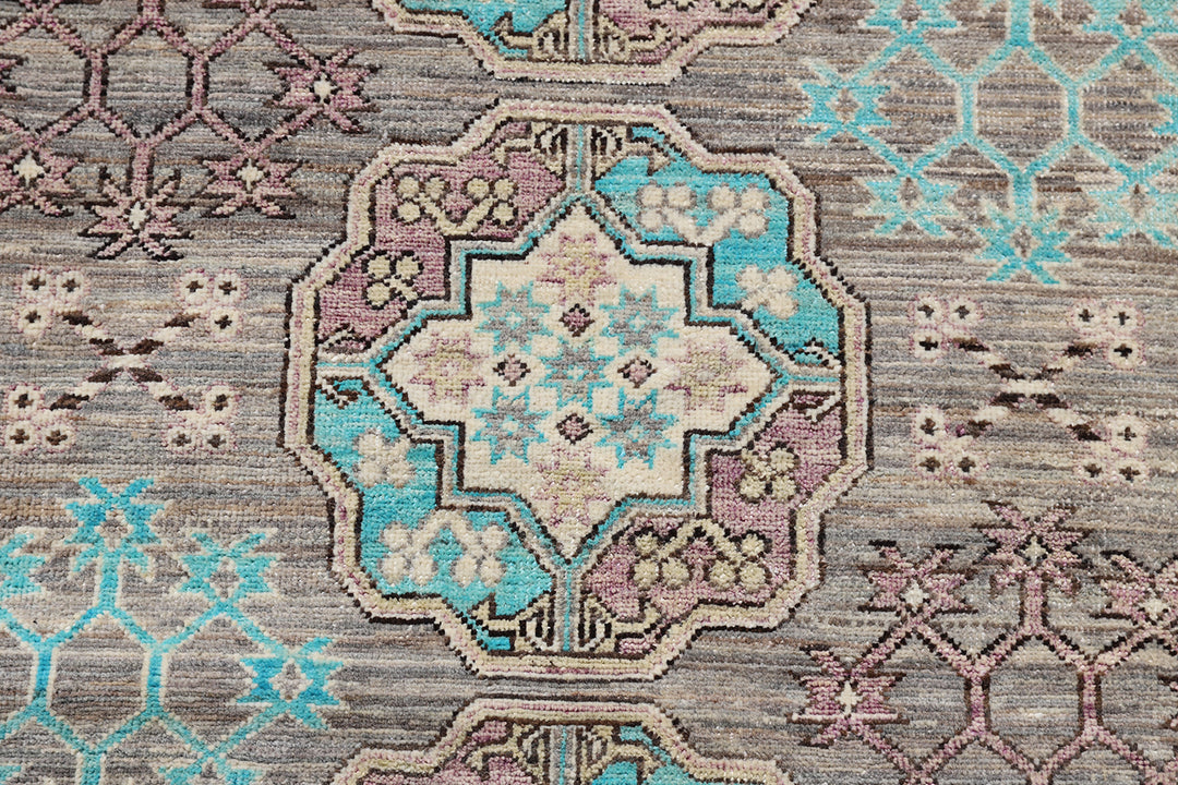 8'x10' Afghan Hand-Knotted Transitional Rug | Elephant Foot Design