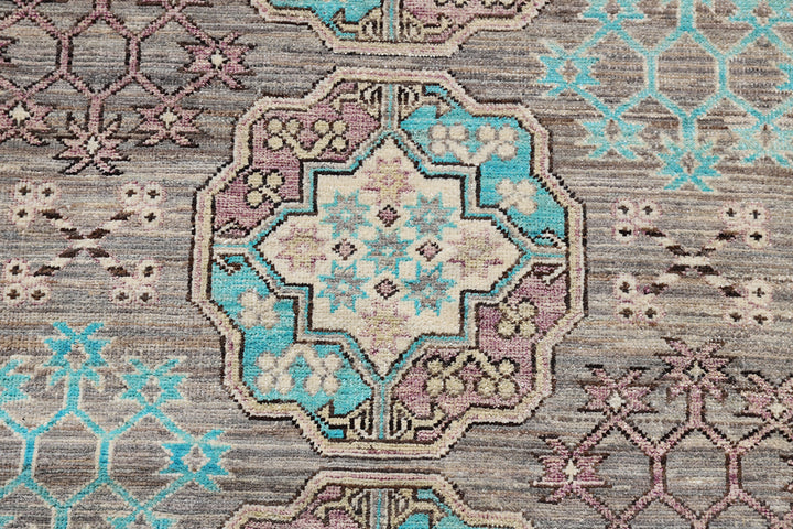 8'x10' Afghan Hand-Knotted Transitional Rug | Elephant Foot Design