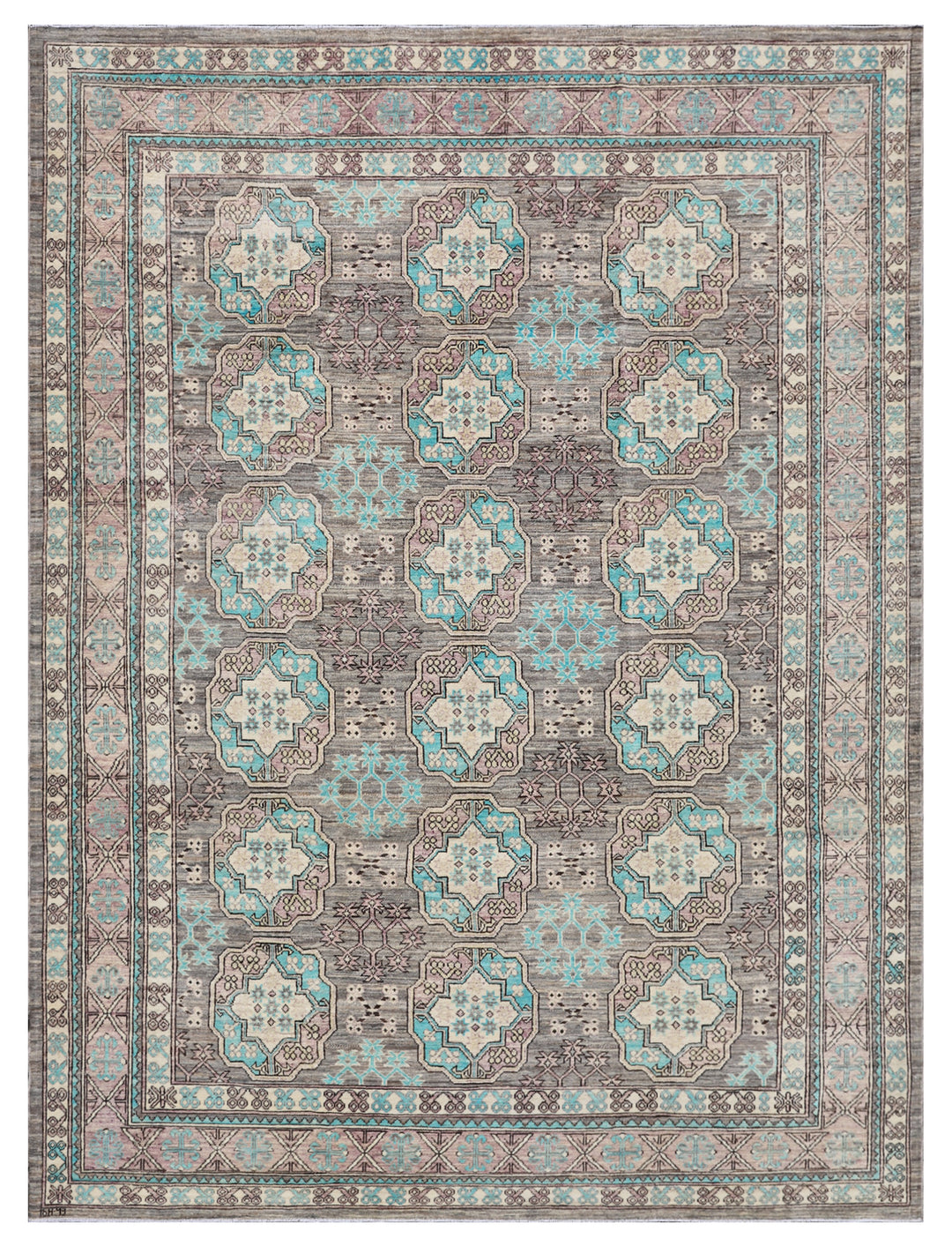 8'x10' Afghan Hand-Knotted Transitional Rug | Elephant Foot Design
