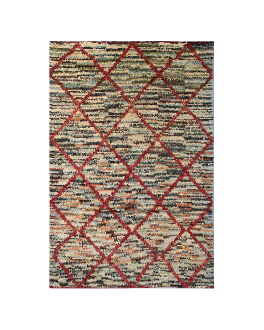 8'x11' Authentic Ariana Barchi Rug | Moroccan | Red Geometric Rug 
