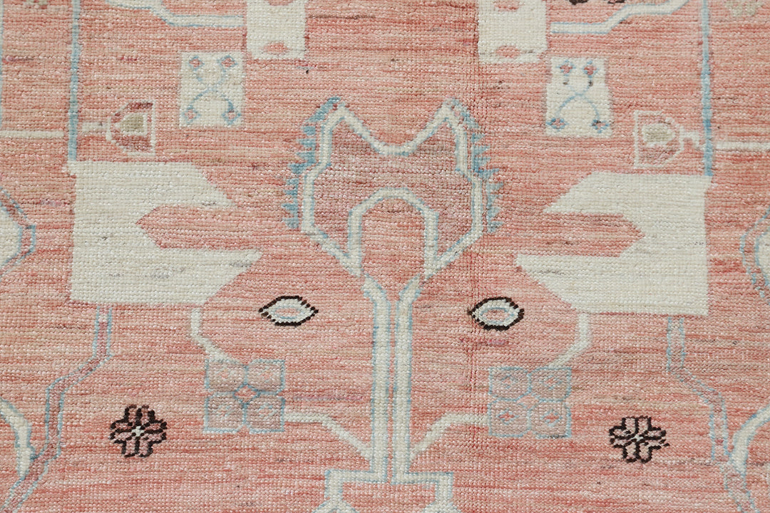 8'x10' Afghan Hand-Knotted Pink Bakhshayesh Rug | Organic Wool