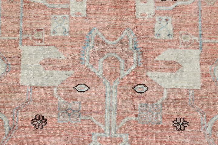 8'x10' Afghan Hand-Knotted Pink Bakhshayesh Rug | Organic Wool