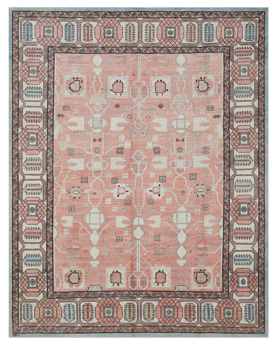 8'x10' Afghan Hand-Knotted Pink Bakhshayesh Rug | Organic Wool