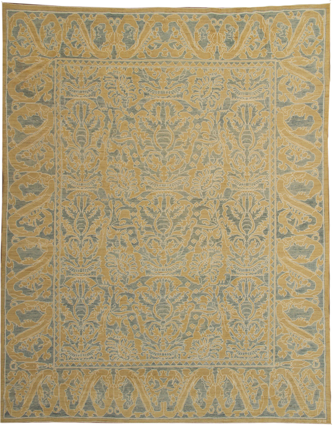 8'x10' Afghan Hand-Knotted Transitional Rug | Soft Yellow Rug