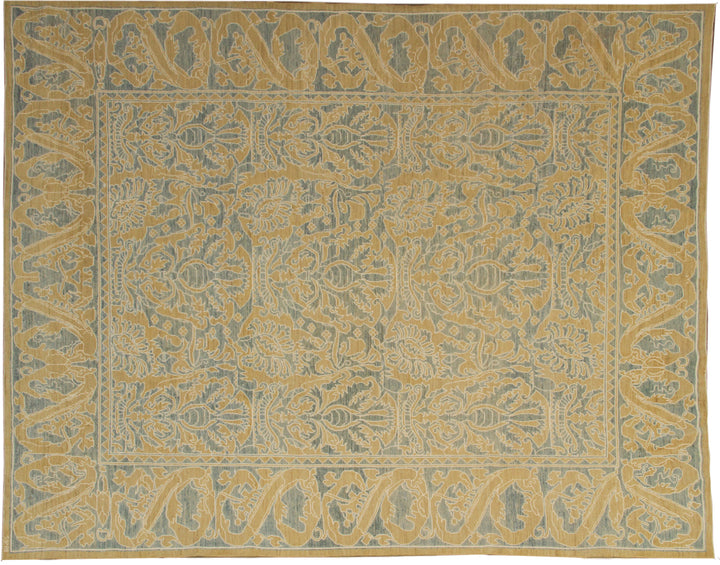 8'x10' Afghan Hand-Knotted Transitional Rug | Soft Yellow Rug