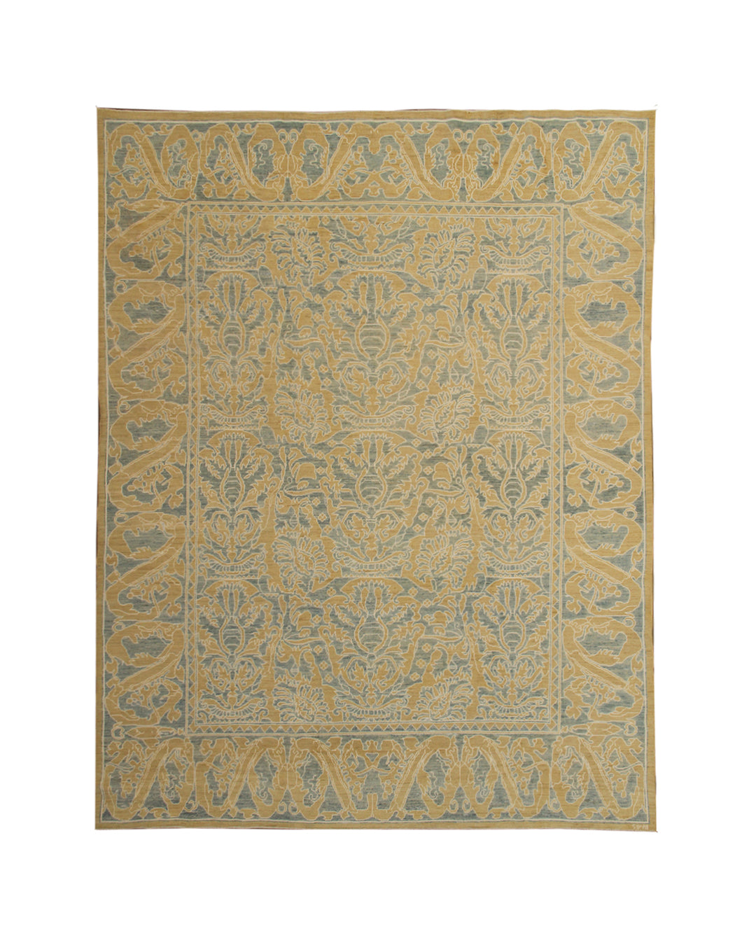 8'x10' Afghan Hand-Knotted Transitional Rug | Soft Yellow Rug