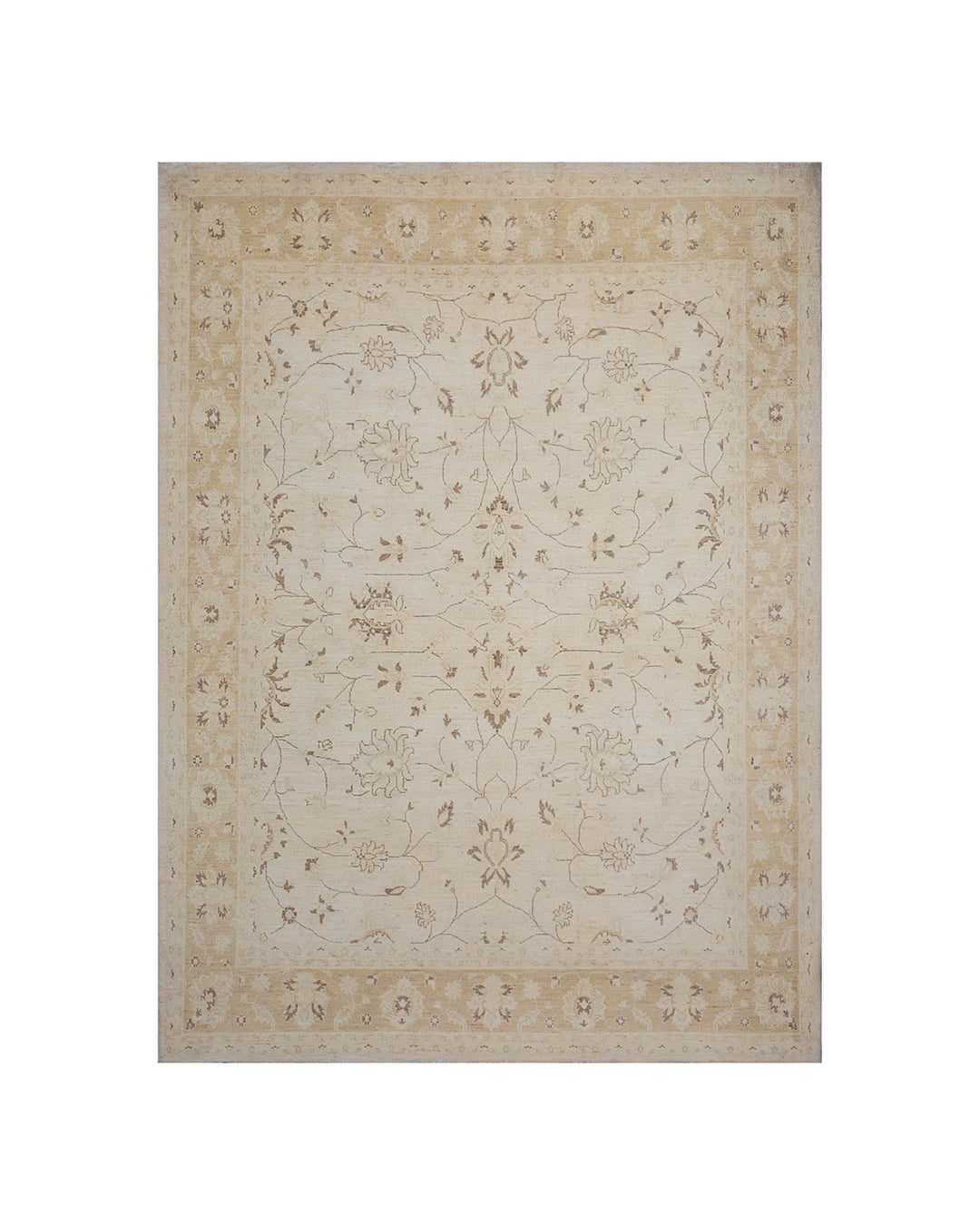 10ft7in x 7ft11in Ariana Ziegler hand knotted organic wool area rug in cream and apricot by Ariana Rugs