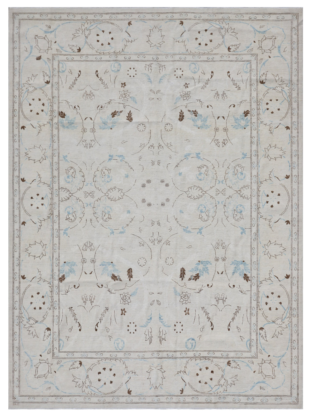 8'x10' Ariana Luxury Polonaise Ivory Blue Brown Rug