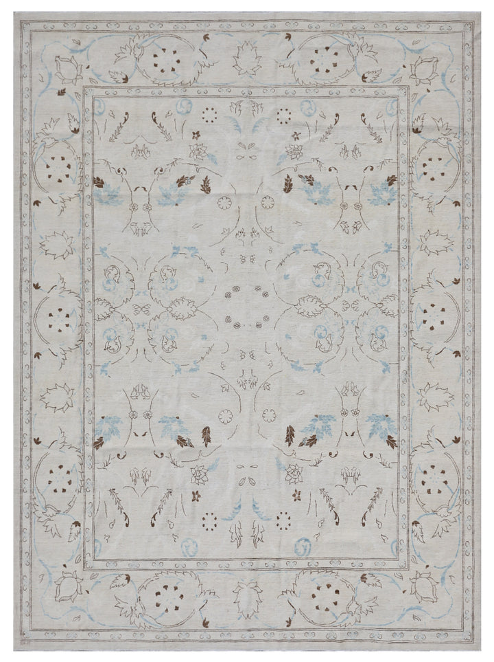 8'x10' Ariana Luxury Polonaise Ivory Blue Brown Rug