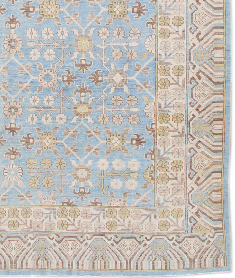 8'x10' Hand-Knotted Afghan Khotan Rug | Samarkand Wool Area Rug