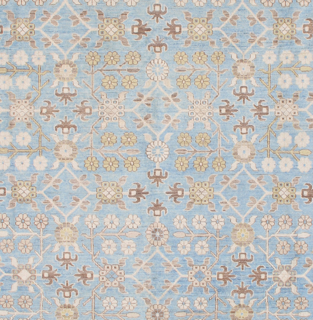 8'x10' Hand-Knotted Afghan Khotan Rug | Samarkand Wool Area Rug