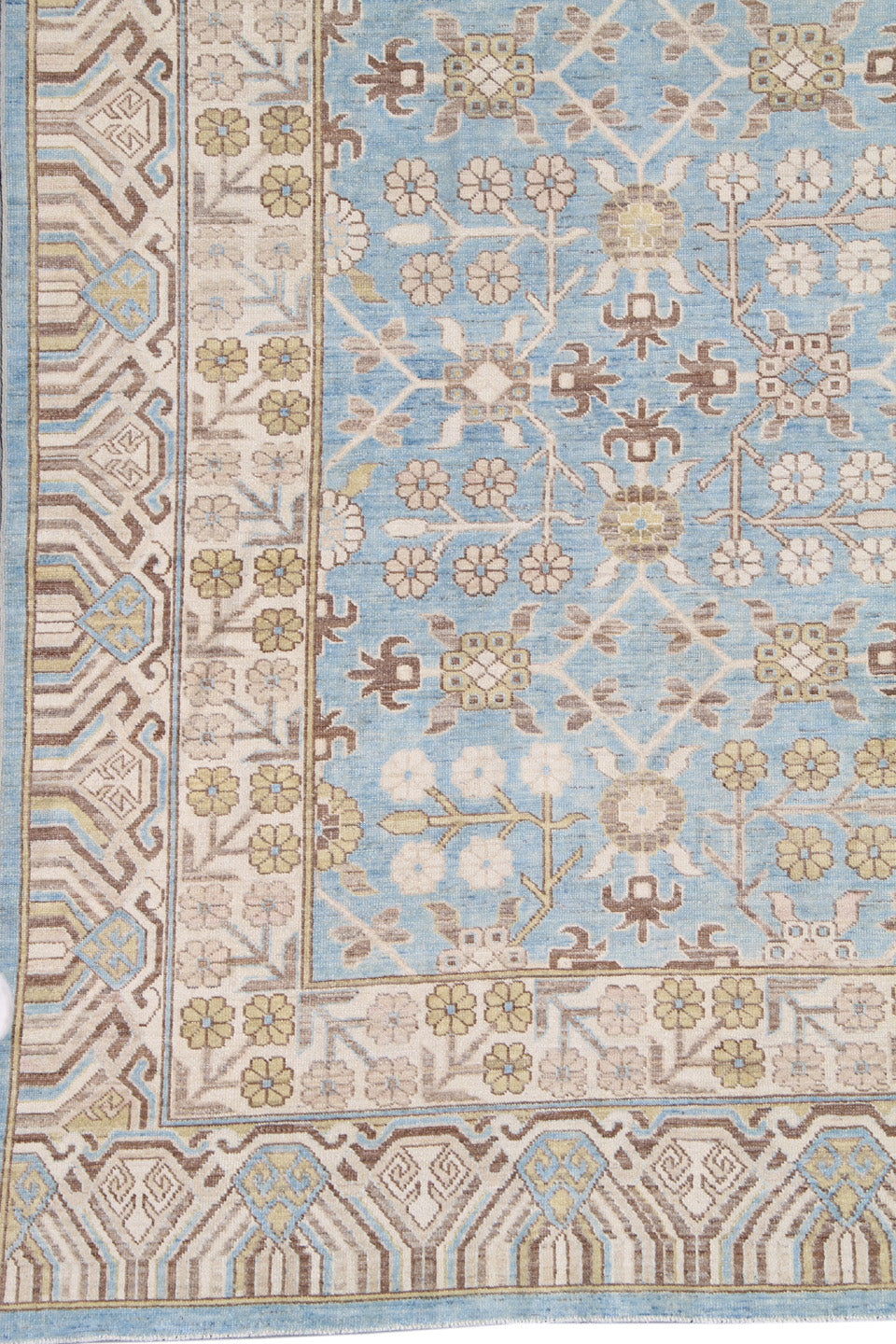 8'x10' Hand-Knotted Afghan Khotan Rug | Samarkand Wool Area Rug