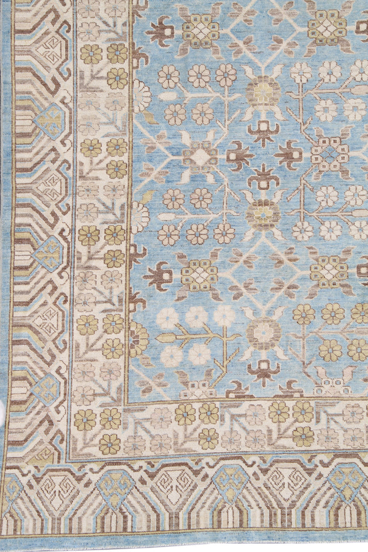 8'x10' Hand-Knotted Afghan Khotan Rug | Samarkand Wool Area Rug