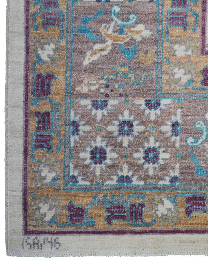 8'x10' Hand-Knotted Afghan Rug | Transitional Geometric Area Rug