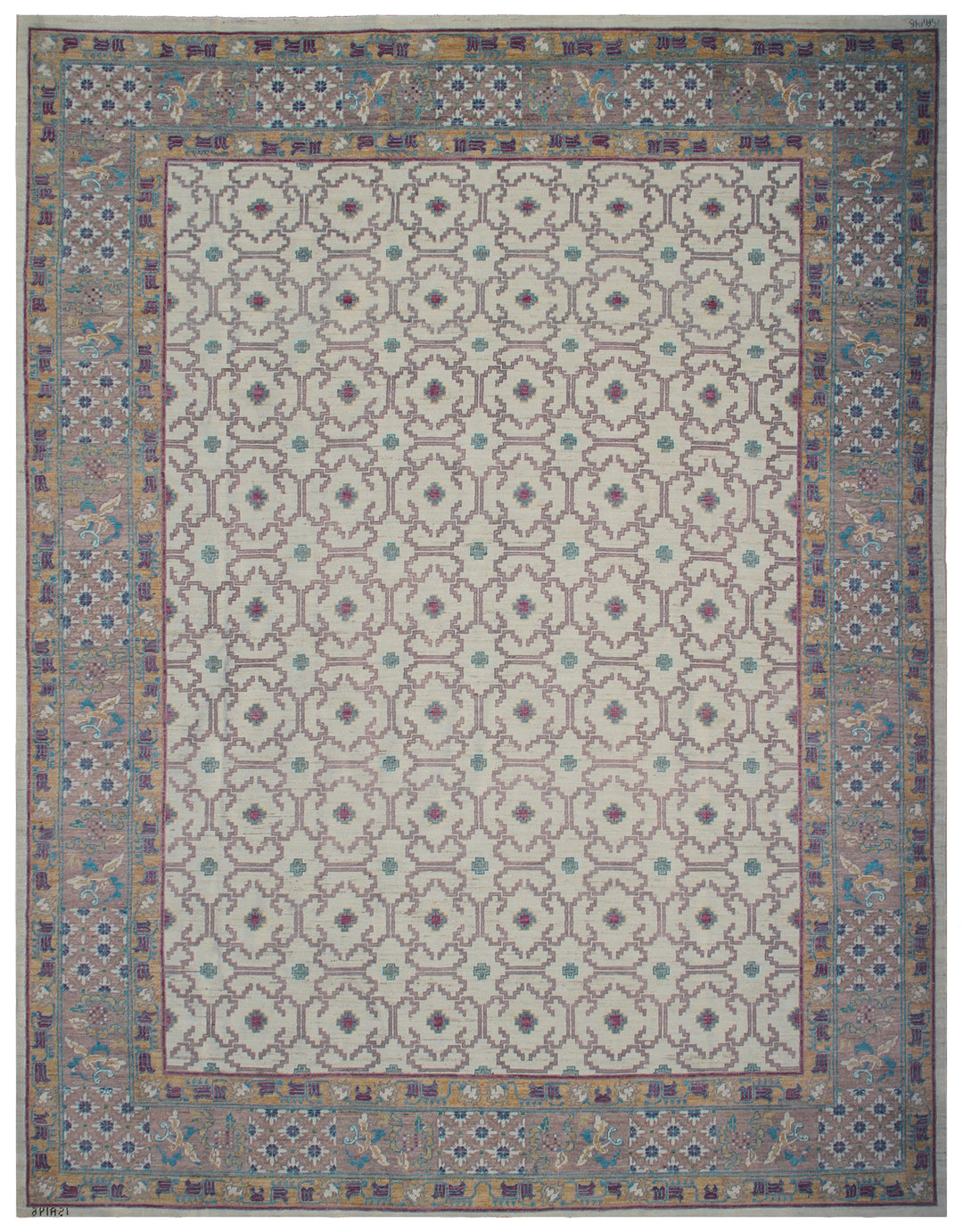 8'x10' Hand-Knotted Afghan Rug | Transitional Geometric Area Rug