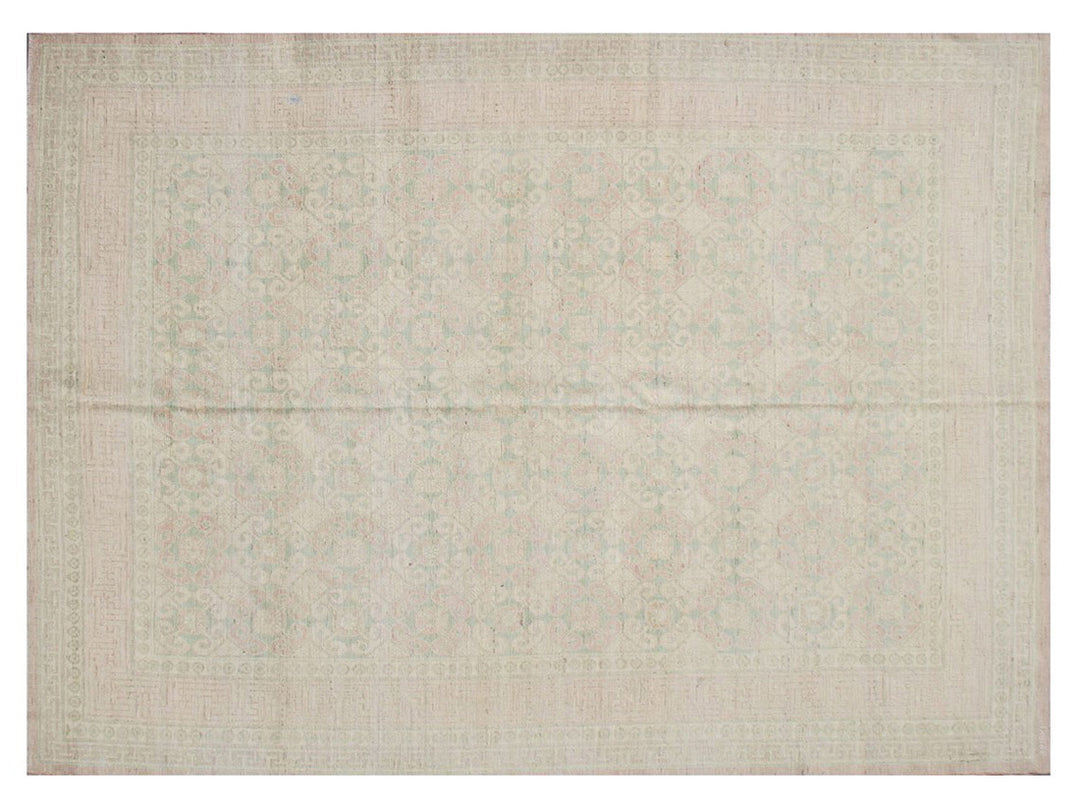 8'x10' Hand-Knotted Khotan Rug | Organic Wool | Faded Rug