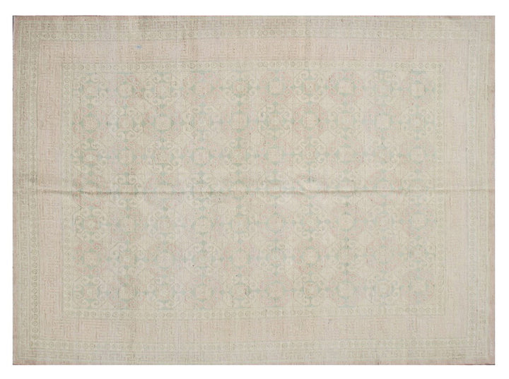 8'x10' Hand-Knotted Khotan Rug | Organic Wool | Faded Rug