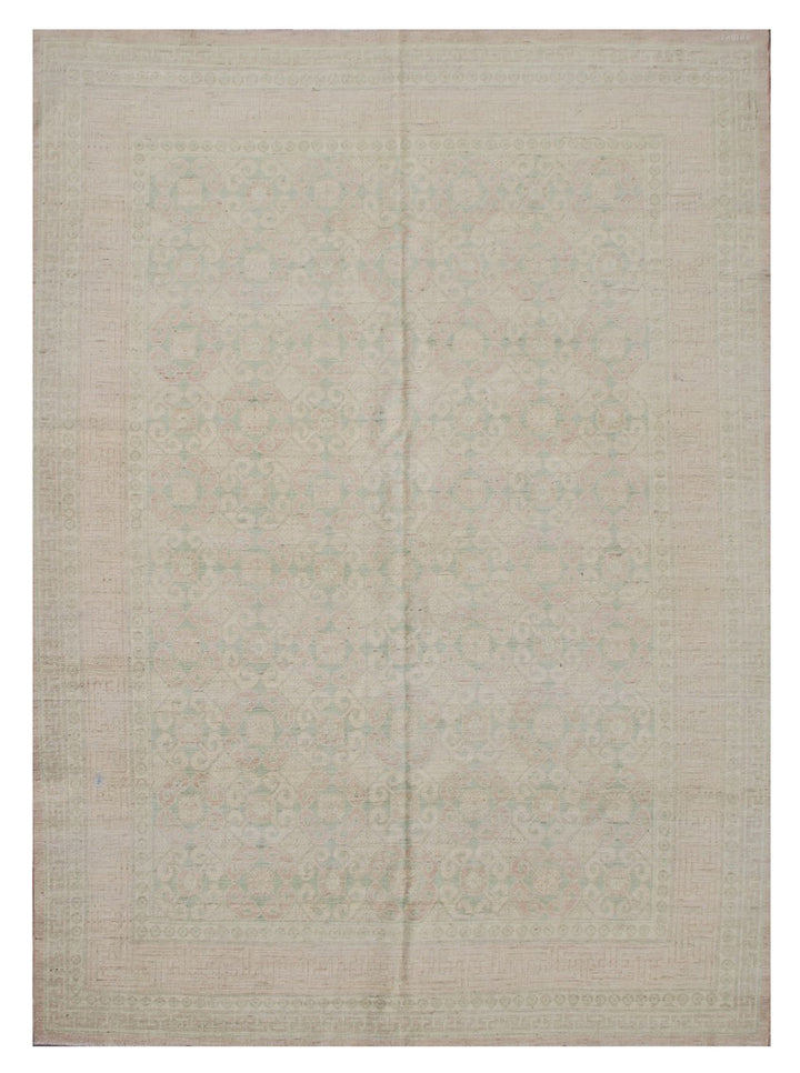 8'x10' Hand-Knotted Khotan Rug | Organic Wool | Faded Rug