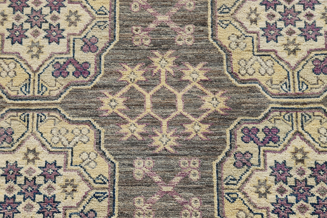 8'x10' Hand-Knotted Rug | Afghan Turkman Elephant foot Rug | Organic Wool