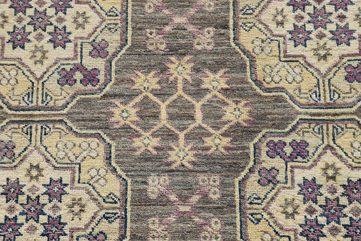 8'x10' Hand-Knotted Rug | Afghan Turkman Elephant foot Rug | Organic Wool