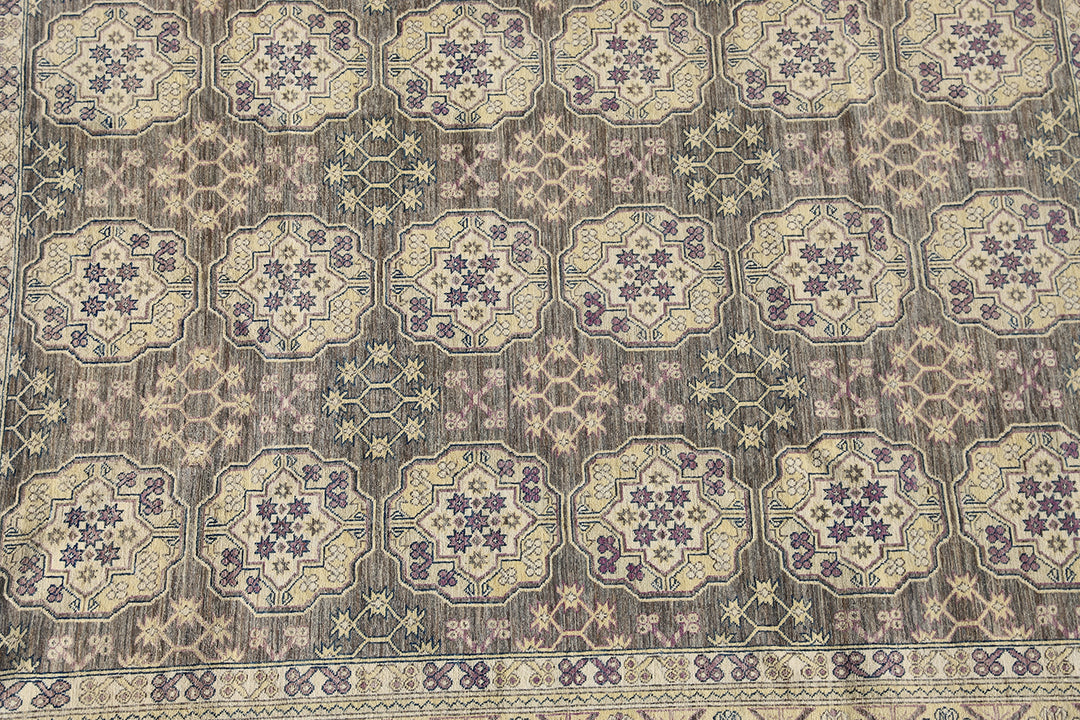 8'x10' Hand-Knotted Rug | Afghan Turkman Elephant foot Rug | Organic Wool