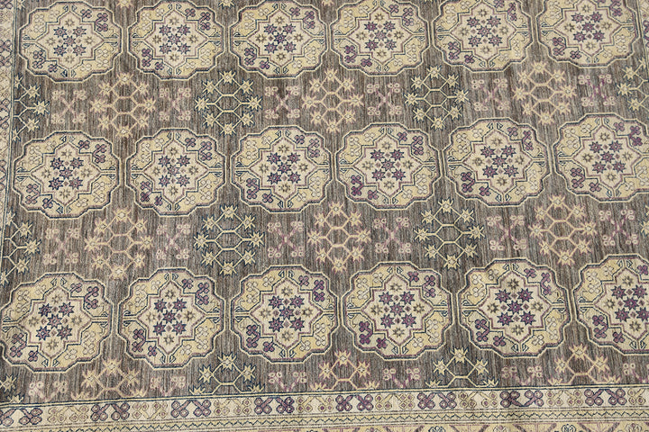 8'x10' Hand-Knotted Rug | Afghan Turkman Elephant foot Rug | Organic Wool