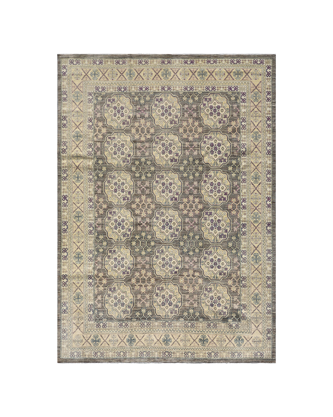 8'x10' Hand-Knotted Rug | Afghan Turkman Elephant foot Rug | Organic Wool