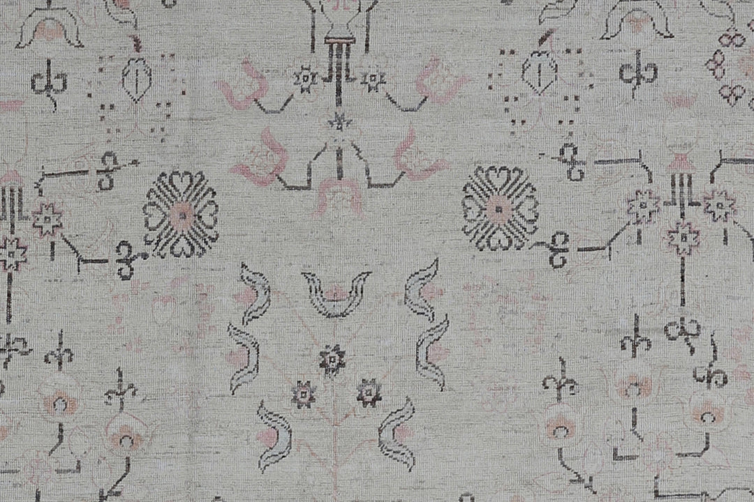 8'x10' Hand-Knotted Samarkand Khotan Rug |Geometric | Organic Wool