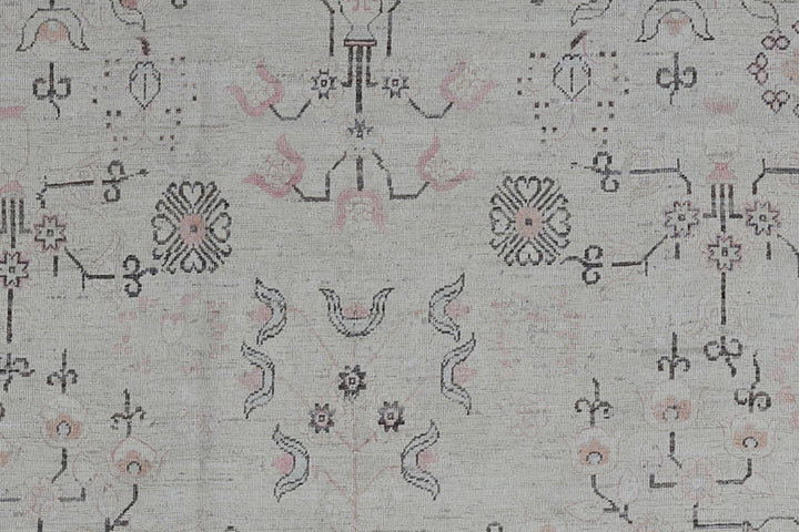 8'x10' Hand-Knotted Samarkand Khotan Rug |Geometric | Organic Wool