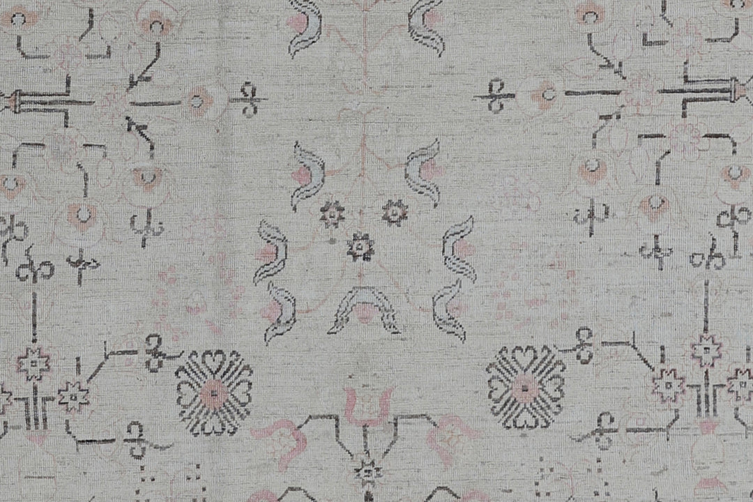 8'x10' Hand-Knotted Samarkand Khotan Rug |Geometric | Organic Wool