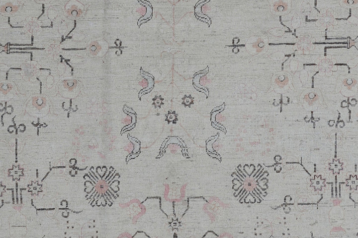 8'x10' Hand-Knotted Samarkand Khotan Rug |Geometric | Organic Wool