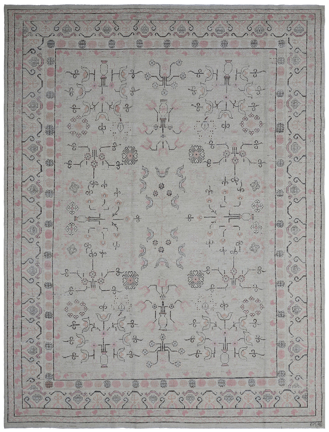 8'x10' Hand-Knotted Samarkand Khotan Rug |Geometric | Organic Wool