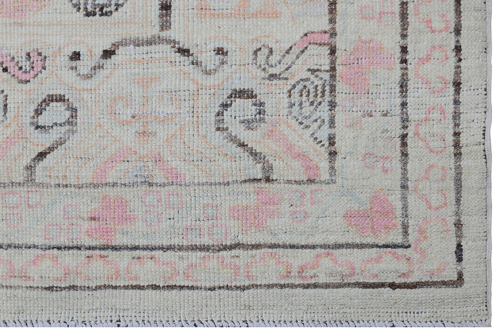 8'x10' Hand-Knotted Samarkand Khotan Rug |Geometric | Organic Wool