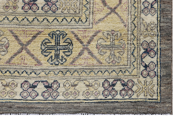 8'x10' Hand-Knotted Turkman Elephant Foot Rug | Organic Wool| Transitional