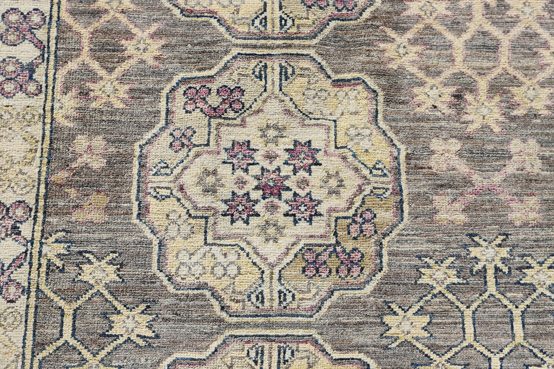8'x10' Hand-Knotted Turkman Elephant Foot Rug | Organic Wool| Transitional