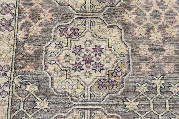 8'x10' Hand-Knotted Turkman Elephant Foot Rug | Organic Wool| Transitional