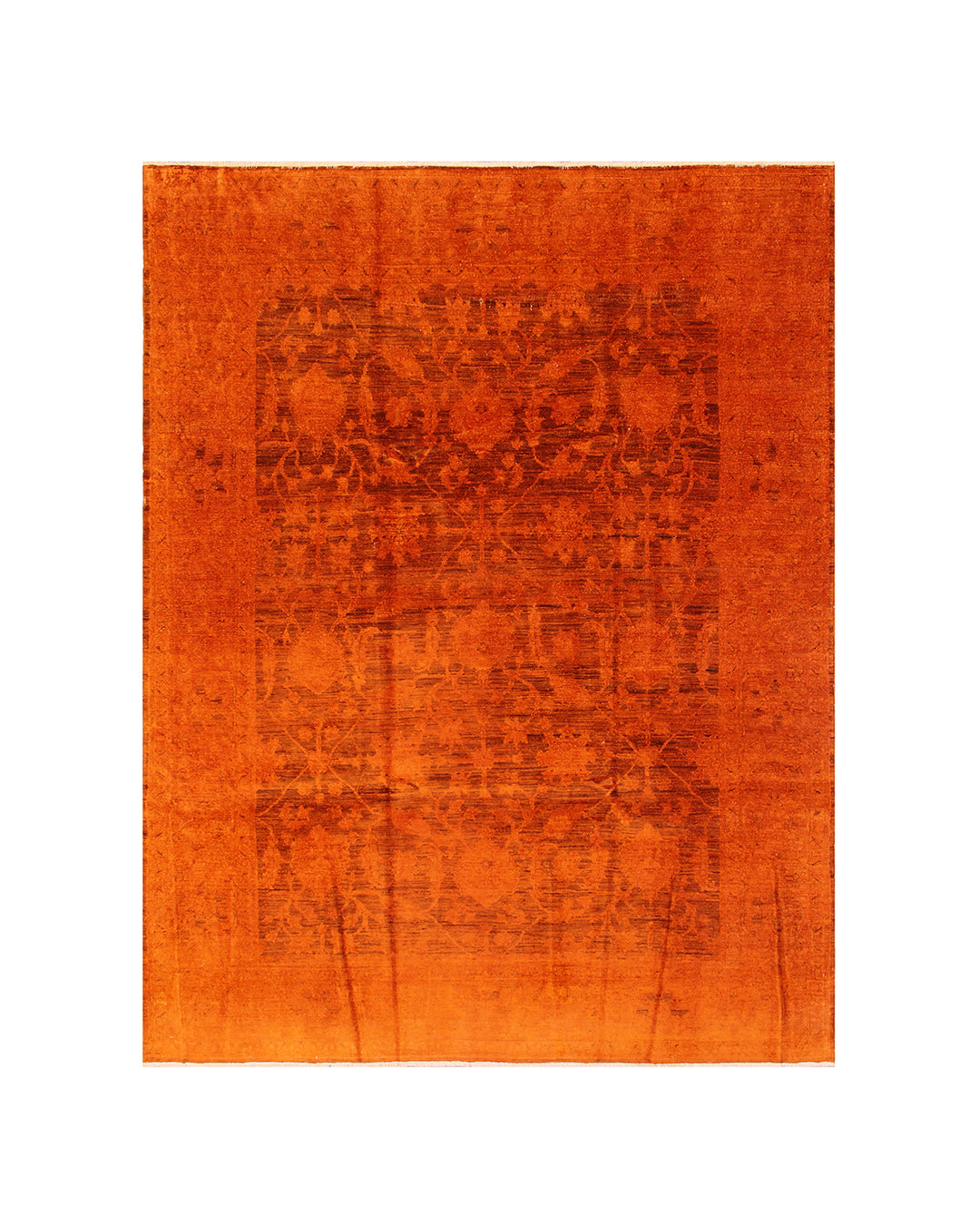 8'x10' Orange Red Persian Design Ariana Over-dye Rug