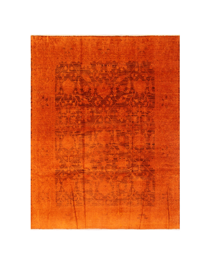 8'x10' Orange Red Persian Design Ariana Over-dye Rug