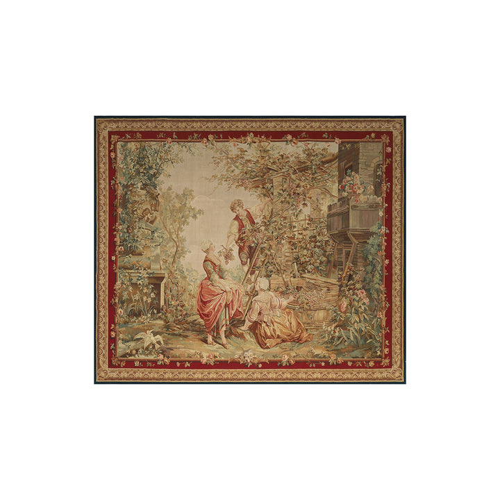 8'x10' Romantic French-Style Tapestry | Handwoven Wall Hanging
