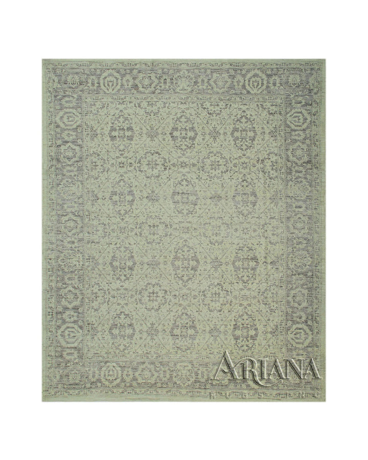 8'x10' Wool Area Rug | Soft Yellow Grey | Agra Traditional Rug